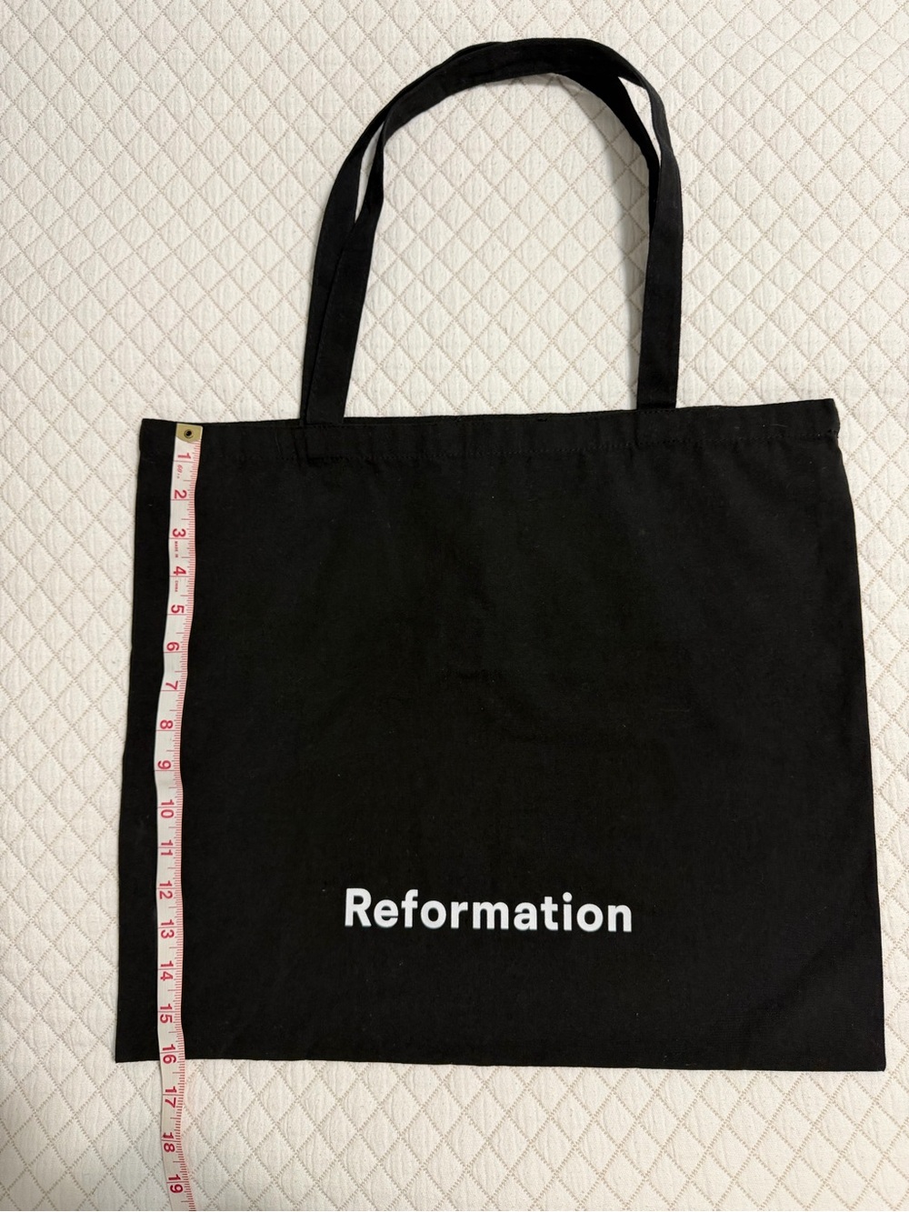 Reformation Black Canvas Tote Bag Eco-Friendly Graphic Shopping Book Bag